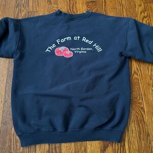 Y2K Gildan Farm Red Hill North Garden VA Blue Distressed Sweatshirt M Boxy